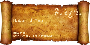 Haber Éva névjegykártya